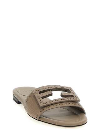 Gray Calfskin Slides
