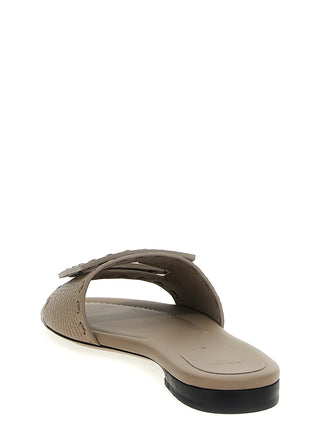 Gray Calfskin Slides