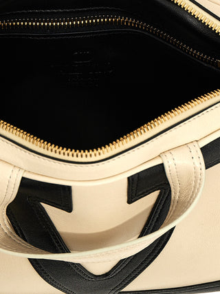 Bolso bicolor de piel de cordero
