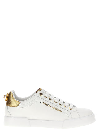 Gold Calfskin Low Top Sneakers