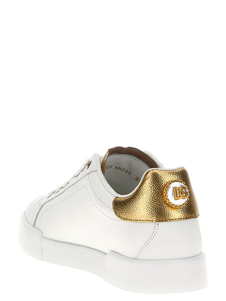 Gold Calfskin Low Top Sneakers