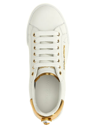 Gold Calfskin Low Top Sneakers