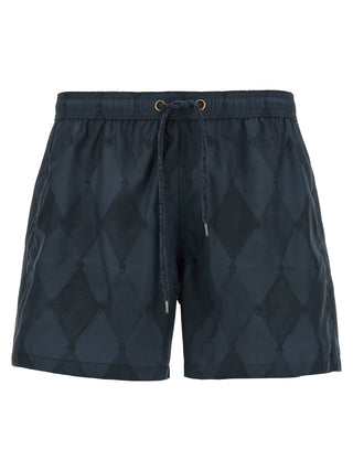 Blue Polyester Swim Shorts