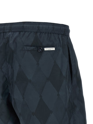 Blue Polyester Swim Shorts