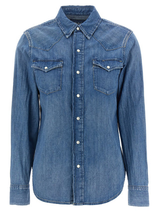 Blusa de algodón azul