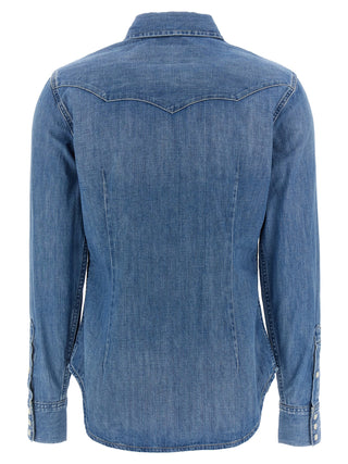 Blusa de algodón azul