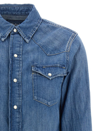 Blusa de algodón azul