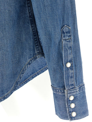 Blusa de algodón azul