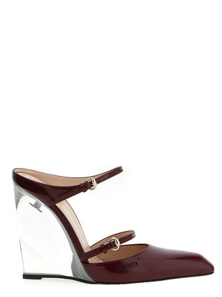 Multicolor Leather Wedge Sandals