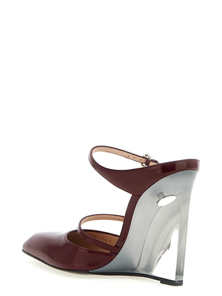 Multicolor Leather Wedge Sandals