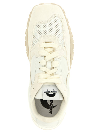 White Calfskin Athletic Sneakers
