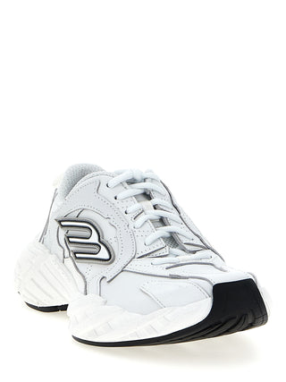 White Cowhide Athletic Sneakers