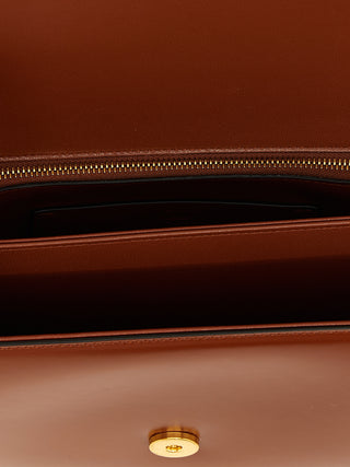 Brown Calfskin Shoulder Bag