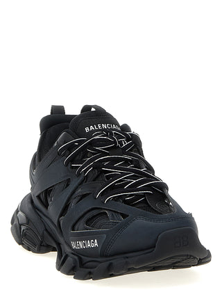 Black Polyethylene Athletic Sneakers