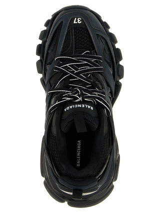 Black Polyethylene Athletic Sneakers