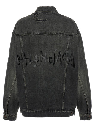 Gray Cotton Denim Jacket