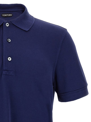 Blue Lyocell Polo Shirt