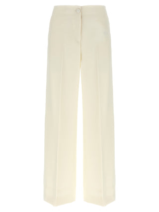 White Wool Casual Pants