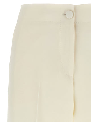 White Wool Casual Pants