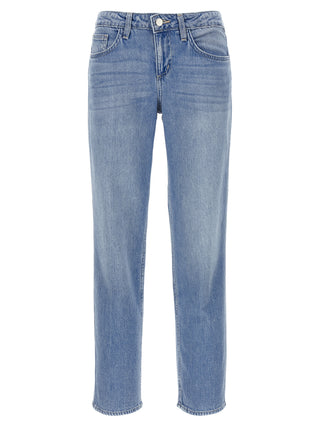Blue Cotton Straight-Leg Jeans