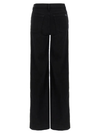 Black Cotton Flared Jeans