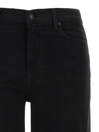 Black Cotton Flared Jeans