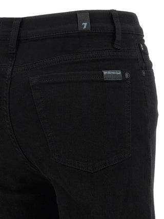 Black Cotton Flared Jeans