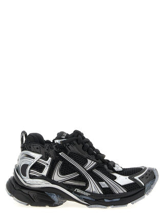 Black Polyethylene Athletic Sneakers
