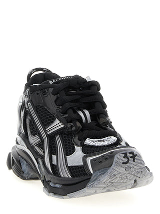 Black Polyethylene Athletic Sneakers