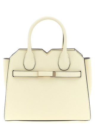 Bolso de mano de piel de becerro blanco