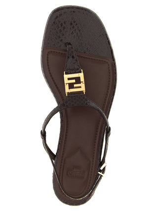 Purple Elastane Flat Sandals