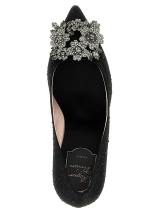 Black Viscose High Heel Pumps