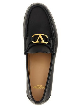 Black Buffalo Leather Slip-On Loafers