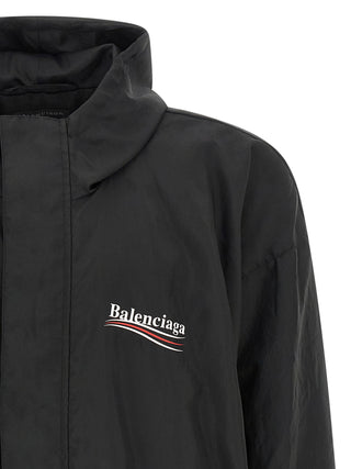 Black Polyester Shell Jacket