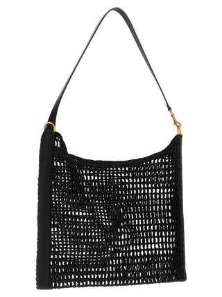 Black Raffia Shoulder Bag