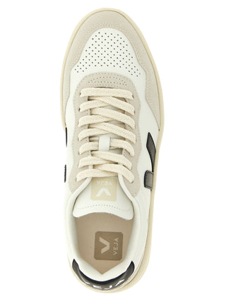 Bicolor Genuine Leather Athletic Sneakers