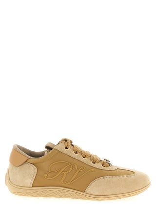 Beige Calfskin High Top Sneakers