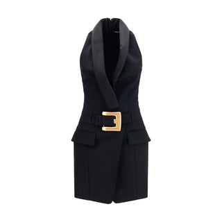 Vestido casual de lana negra Oves Aries