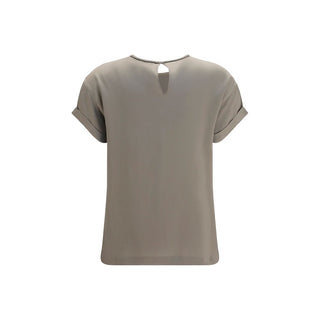 Beige Elastane Blouse