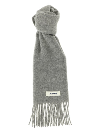 Gray Alpaca Leather Foulard