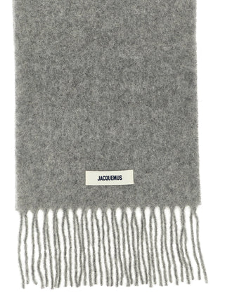 Gray Alpaca Leather Foulard