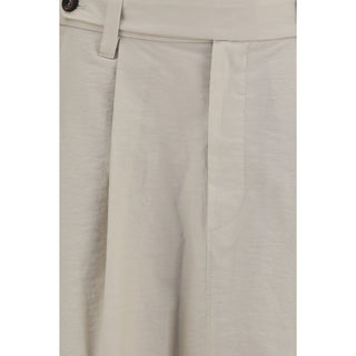 Falda midi beige de algodón