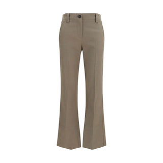 Pantalones acampanados de algodón marrón