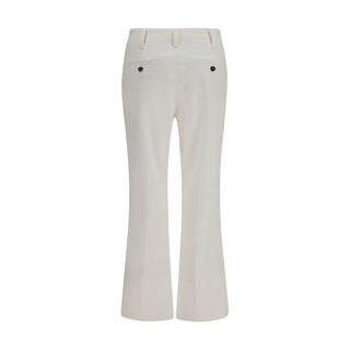 White Cotton Flared Pants