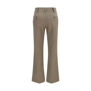 Pantalones acampanados de algodón marrón
