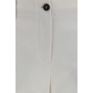 White Cotton Flared Pants