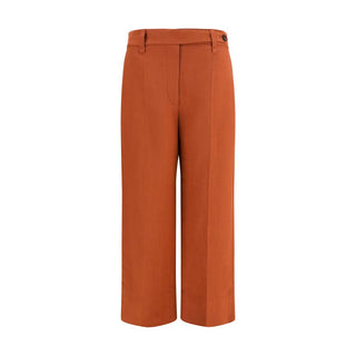 Brown Viscose Casual Pants