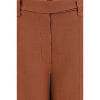 Brown Viscose Casual Pants