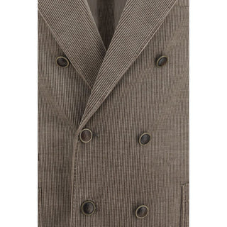 Gray Cotton Full-Length Jacket