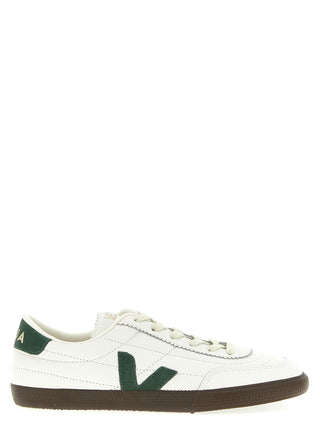 Bicolor Genuine Leather Low Top Sneakers